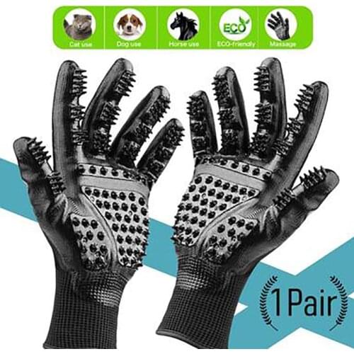 Pet Hair Grooming Glove Cats Soft Rubber Pet Hair Remover Dog Horse Cat Shedding Bathing Massage Brush Clean Comb Animals
