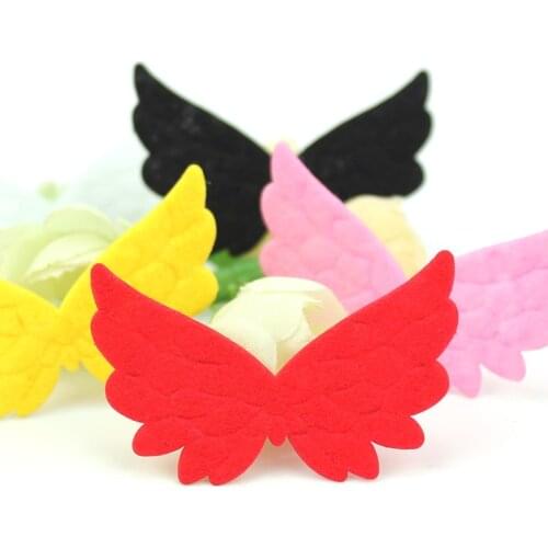 70Pcs 3.5*5cm Colorful Angel Wings Appliques For DIY Kids Hair Clip Headwear Crafts Decor Ornament Accessories