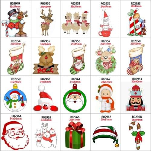 30pcs/lot Flatback Planar Resin Accessories Christmas Phone Case Handamde Earring Decor Material R0294 R0295 R0296