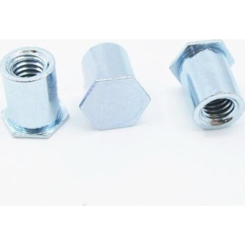 20pcs M3 hexagon press rivets nuts hex blind hole carbon steel rivet nut galvanized outer diameter 5.4mm 11mm-28mm length