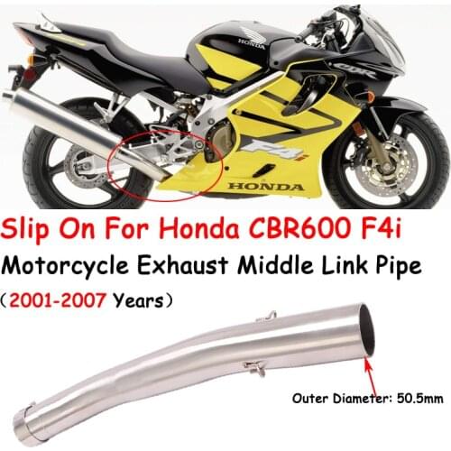 Slip on For Honda CBR600 F4 CBR600 F4i 1999 - 2007 Motorcycle Exhaust Muffler 51mm Connection Link Pipe Middle Tube Escape Moto