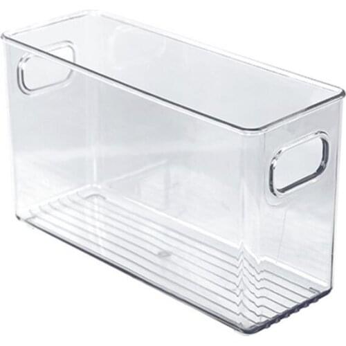 Stackable Plastic Food Storage B ins Refrigerator Organizer With Handles Pantry Fridge Kitchen Cabinets Clear Can Organizer