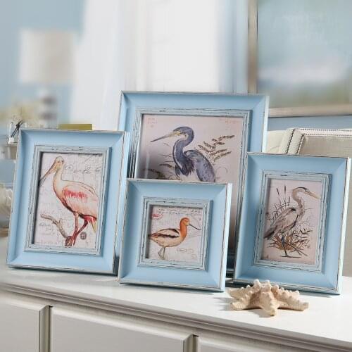 White Blue Gold Wedding Photo Frames,Mini Picture Frames For Paintings,Family Tree Photo Frame Vintage,Gray Wooden Picture Frame