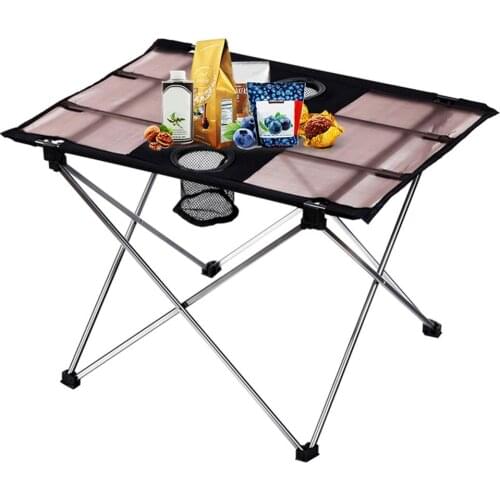 Ultralight Folding Camping Table Portable Compact Roll Up Camp Tables With Carrying Bag For Outdoor Camping Hiking Picnic BBQ