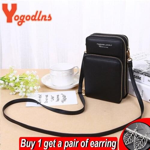 Yogodlns PU Leather Crossbody Bag For Women Cellphone Shoulder Bag Fashion Daily Card Holder Mini Messenger Bag Shopping bolso