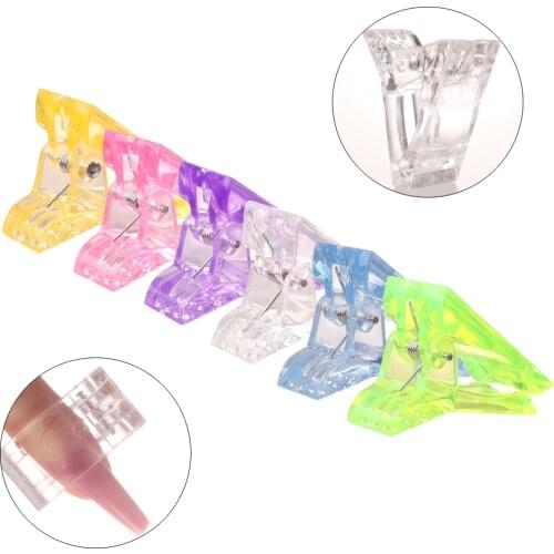 10pcs Nail Tips Clip Acrylic Nail Plastic Finger Polish Extension Tips Quick Building Mold DIY Manicure Plastic Extension Clamp