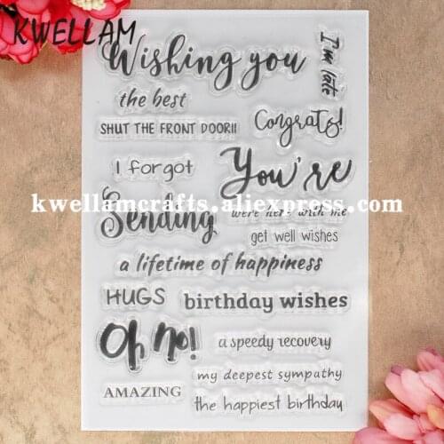 Wishing you birthday wishes Scrapbook DIY photo cards rubber stamp clear stamp transparent stamp 11x16cm KW8041342