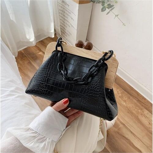 Women Bag Messenger Bag Fashion Pu Soft Leather Clip Bag With Acrylic Portable Female Shoulder Evening Clutch Purse Handbags New