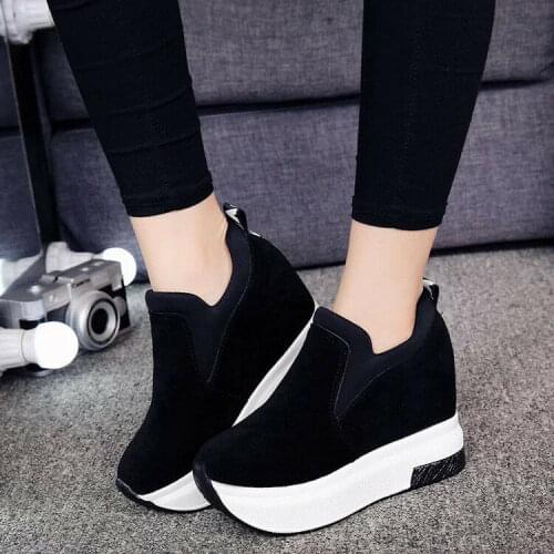 Womens Platform Hidden Wedge High Heels Ankle Sneakers Walking Casual Shoes Shoes for Women 2020 Spring Autumn Heels Ladies