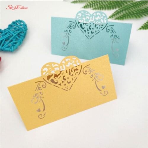 100pcs Hollow Style Wedding Laser Cut Decor Table Cards Place Setting Name Card For Wine Glass Party Wedding Decoration 6ZSH929