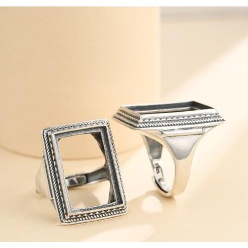 14*21mm 925 STERLING SILVER Semi Mount Bases Blanks base blank Pad ring Setting jewelry findings (without stone) A5418