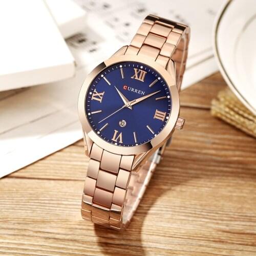 2020 CURREN Fashion Casual Gold Watch Women Watches Ladies 9007 Steel Women Bracelet Watches Female Clock