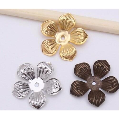 300pcs 42*25mm Metal Flower Film Beads Set For Sewing Craft Diy Bride Hair Headwear Bag Clothes Decoration