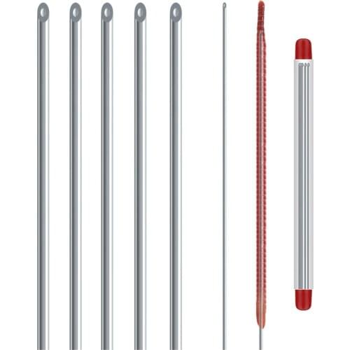 5 Pcs/set Fast Fishing Earthworm Needle Gate Stainless Steel Fast Upper Bait Metal Hollow Gas Fishing Gear Tools Accessories