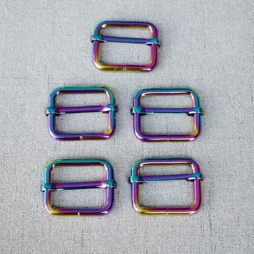 50 Pcs/Lot 25mm 1'' Colourful Webbing Metal Adjuster Slider Bag Handbag Pet Dog Collar Sewing Accessories Purse Straps Belt