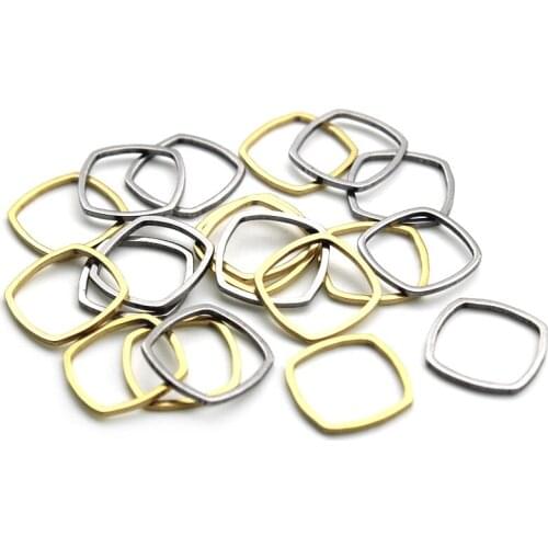 Quadrangle Charms Stainless Steel Earring Making Supplies Findings Bracelet Connectors Gold Plated Charms for DIY Jewelry Making