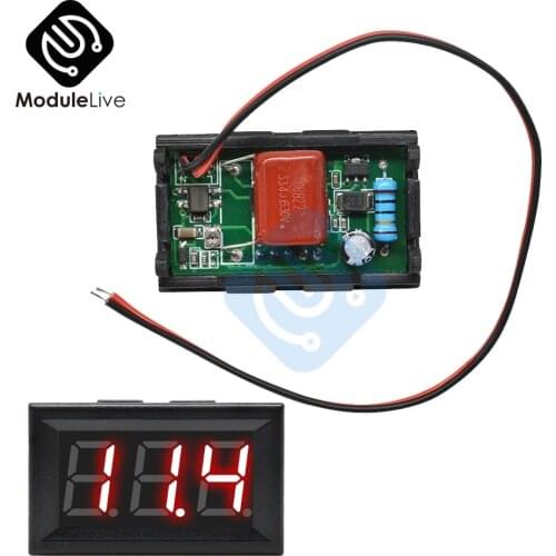 AC 70V-500V 2 Wire Digital Ammeter Red LED Amp Dual Digital Volt Meter Gauge 0.56'' Digital Voltmeter Calibrate Reading For Car