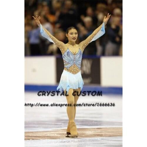 Ice Figure Skating Dress For Kids Fashion New Brand Competition Figure Skating Dresses Crystal Custom DR3621