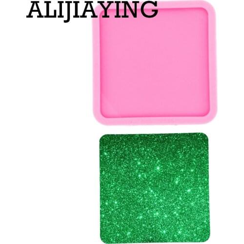 DY0272 8*8cm Glossy Geode Car Coaster Agate Resin Silicone Mold DIY Craft Jewelry Mould