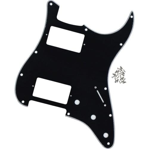 Electric Guitar Pickguard Scratch Plate HH 11 Holes 3Ply Black with Screws for FD ST Strat Style Guitar Parts & Accessories