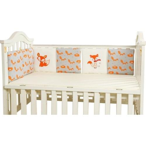 Cotton Animal Fox Baby Bedding Bumpers Bed Protection Bed Around Cushion Baby Bumpers