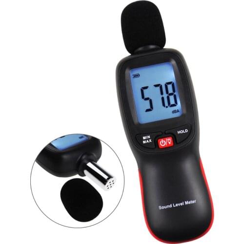 Decibel Meter Sound Level Tester 30~130dBA Noise Volume Measuring and Monitoring Instrument Digital LCD display w/ Backlight