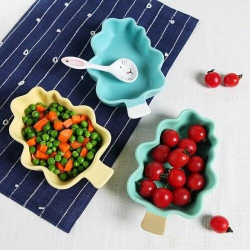 Ceramic Tableware Fruit Snack Bowls Salad Bowl Cartoon Rice Plate Tree Style Plates Creative DinnerWare Sushi Set Dessert catoon