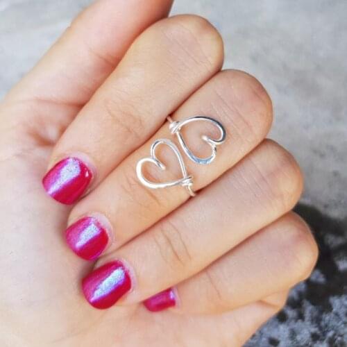 Heart-shaped Rings Handmade Jewelry Gold Filled/925 Silver Boho Anillos Mujer Jewelry For Women Anelli Bague Femme Boho Rings