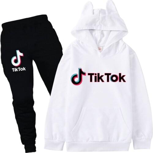 TIK TOK Boys Girls Clothing Sets Children Fashion Hoodies and Pants Set Kids Clothes Spring Sports Suit Tracksuit