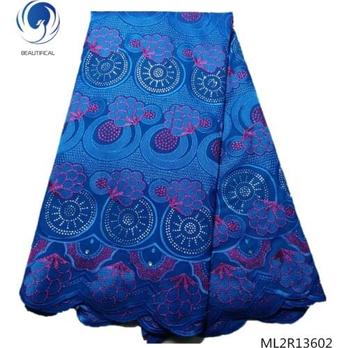 BEAUTIFICAL african swiss voile laces voile cotton swiss lace fabric high quality african lace fabric 5yards for dress ML2R136