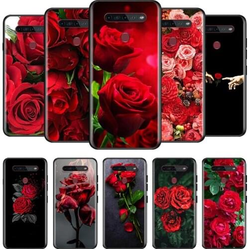 Beautiful Red Roses For LG G8 V30 V35 V40 V50 V60 Q60 K40S K50S K41S K51S K61 K71 K22 ThinQ 5G Phone Case