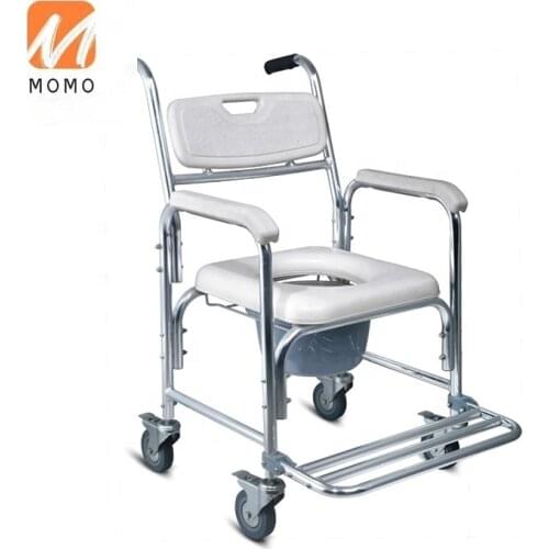 Bathroom medical safety home care manual shower toilet commode chair with wheels