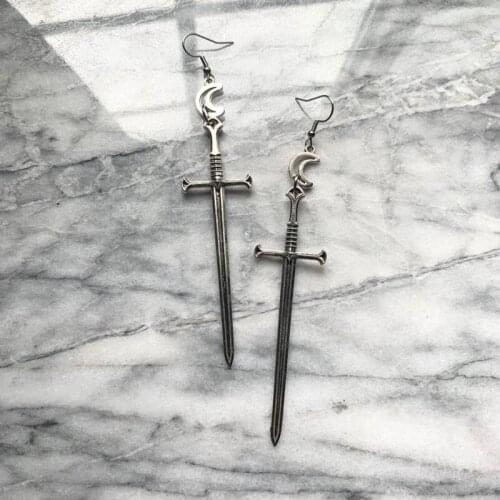 Moon Sword Earrings Gothic Witch Fashion Novelty 2020 Dagger Warrior Jewellery Women Novelty Beautiful Delicacy Gift