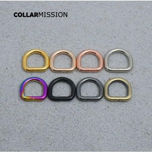 10pcs/lot Metal Non-Welded Nickel Plated D Ring For Garment Luggage Backpack Cat Dog Collar-Strap DIY 10mm Accessory 8 Colours