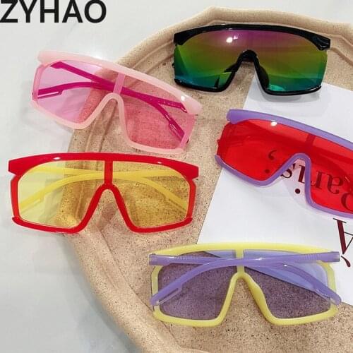 Fashion Brand Children Sunglasses Kids Vintage Anti-UV One Piece Big Frame Sunglasses for Girls Boys Baby Sun Glasses Eyewear