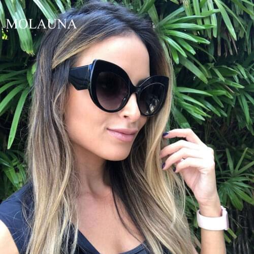 Vintage oversized Cat Eye Sunglasses Women Big Black Shades Sexy Gradient Female Glasses Luxury Brand Design Sun Glasses Oculos