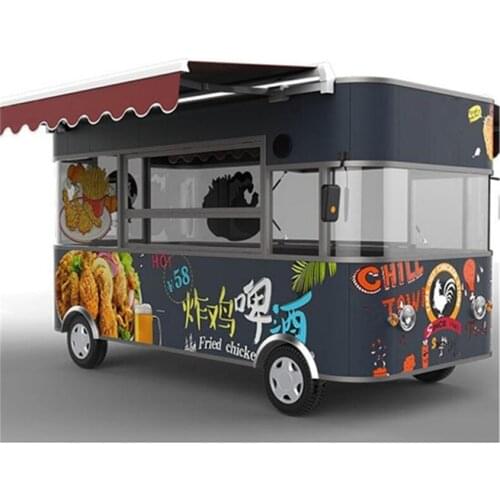 Mobile Out Door Fast Food Fried Chicken Truck Hot Dog Vending Cart Trailer For Sale