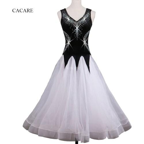 Ballroom Waltz Dresses Ballroom Dance Competition Dresses Standard Dress Women Tango Customized Size D0241 Rhinestones Big Hem