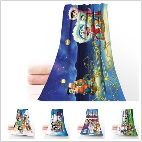 Custom Doraemon 35*75cm Face Towels Facecloth Microfiber Washcloth Quick drying Sports Towel