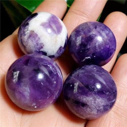 21-22mm 4pcs NATURAL Dream Amethyst Crystal sphere ball Orb Gem Stone