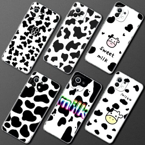 Clear Case For Xiaomi Mi Poco X3 NFC 10T Pro M3 Note 10 Lite 9T F3 Shockproof Soft Silicone Phone Cover Cow Milk Black White Cas