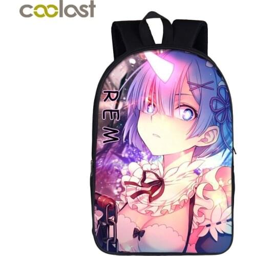 Re:Zero kara Hajimeru Isekai Seikatsu backpack for teenage boys girls bag Anime Emilia Rem children school bags kids backpacks