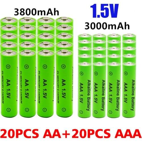 1.5V AA 3800mAh+1.5V AAA 3000mah Alkaline battery flashlight toys watch MP3 player replace Ni-Mh battery