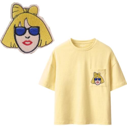 Cat cute girl Patches For Stripe Clothes Patch A-level Washable Iron On Applique DIY Clothing Sticker