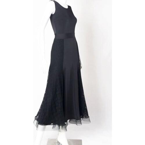 Modern dance on backless sleeveless collar bone large swing modern dress W16038B