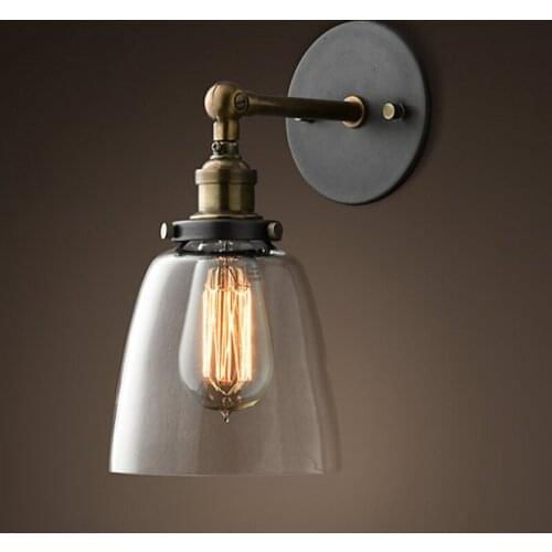 Modern glass wall light Creative wall lamp Bedroom living room bar balcony Decorative lamp bedside sconce E27 Wall-mounted