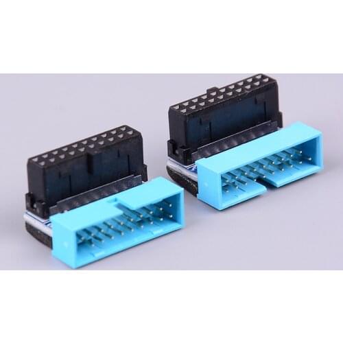USB3.0 19P 20P male connector 90 degree motherboard chassis front seat expansion connector