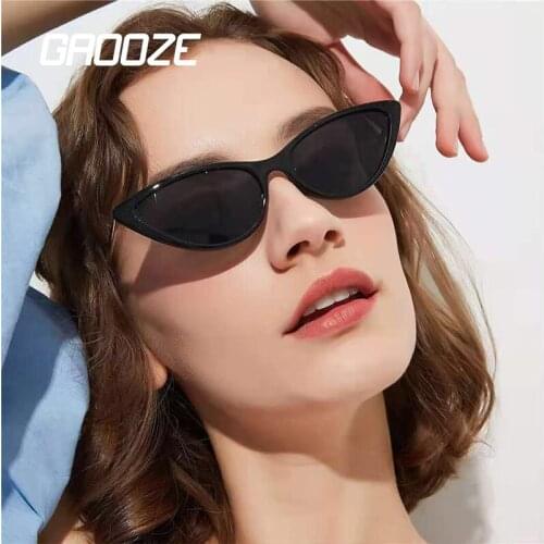 GAOOZE Vintage Cat Eye Sunglasses for Women Men 2021 Small Alloy Frame Car Driving Glasses for Cat Retro Black Gafas De Sol 053