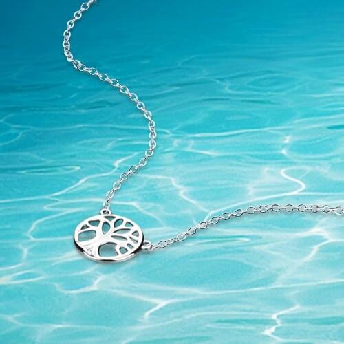 Hot sales 100% 925 sterling silver The tree of life necklace Fashion Woman wisdom tree pendant high quality silver jewelry gift