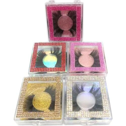 25mm Mink Eyealsh Diamond Lash Packaging Long 25mm Real Mink Hair Eyelashes Volume Hotsale Dramatic Full Strip Eyelashes